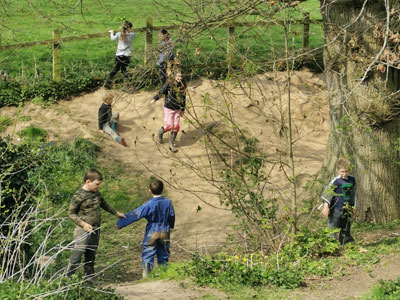 Children playing on school playground