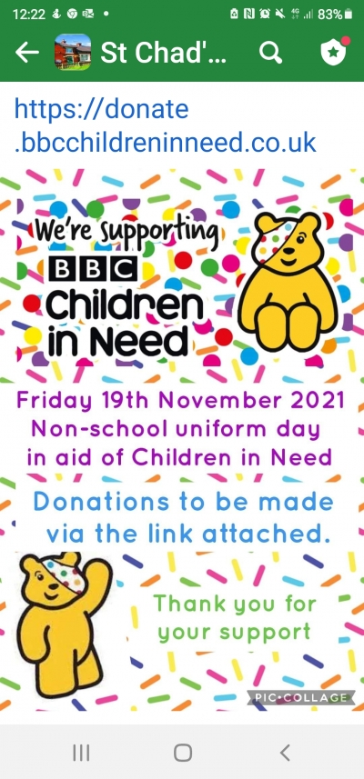 Children in need tomorrow!