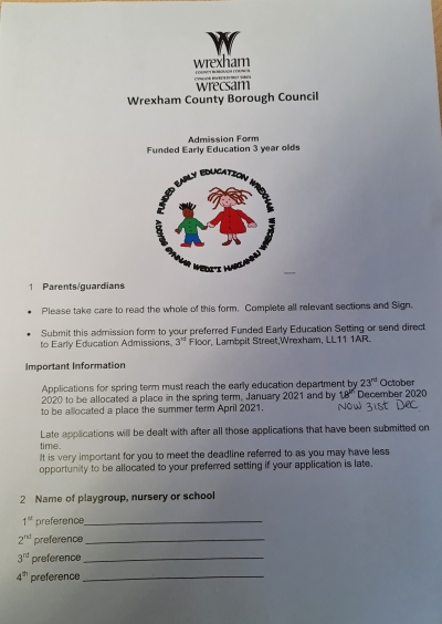 Funded Early Education Spring Intake 2021