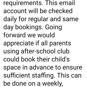 After School Club E Mail Address